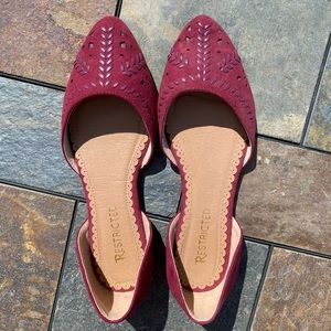 Magenta Pointed Toe Boho Flats